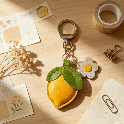 Lemon & Flower PU Leather Keychain(MK2PLC6Z6JKC149))