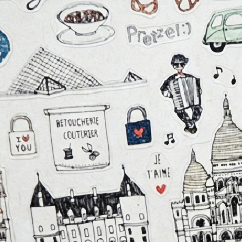 Suatelier Midnight Paris Waterproof PVC Sticker Sheets – Pack of 10