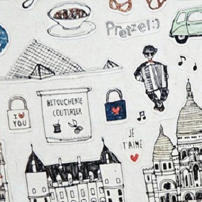 Suatelier Midnight Paris Waterproof PVC Sticker Sheets – Pack of 10