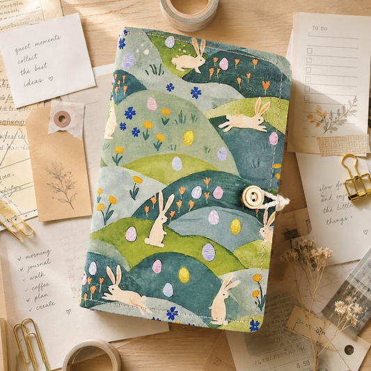A5 A6 Rabbit Print Fabric Notebook Cover