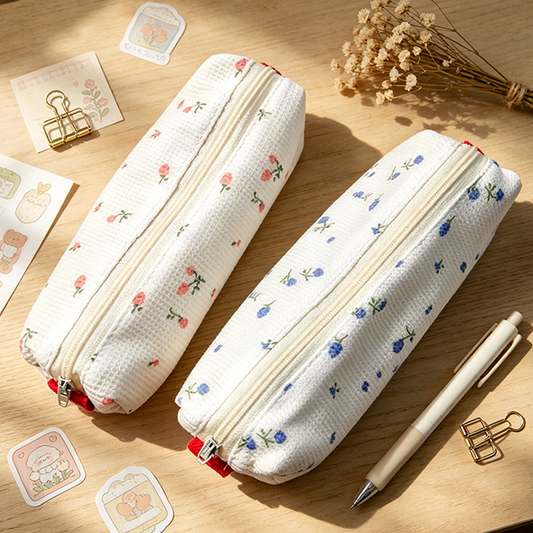 Floral Bunny Fabric Pencil Case