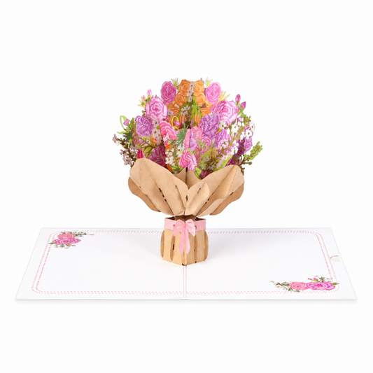 Embroidered Carnation Pop Up Card