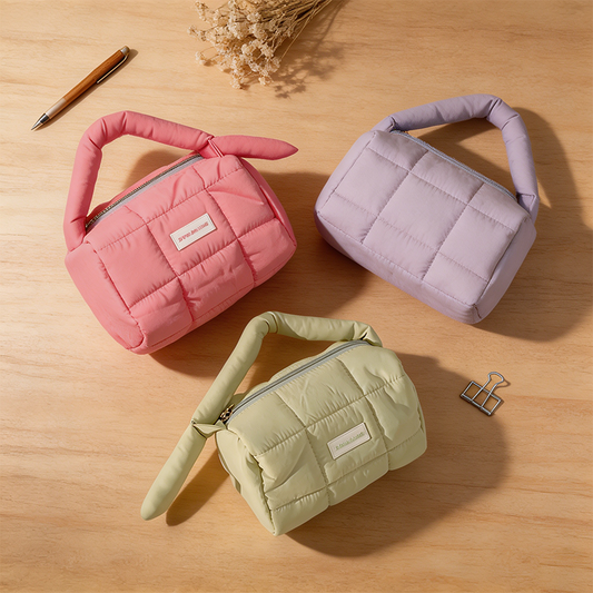 Quilted Travel Cosmetic Bag