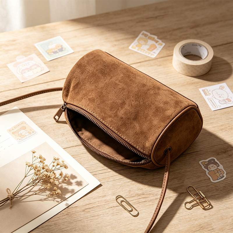 Vintage Cylinder Crossbody Bag