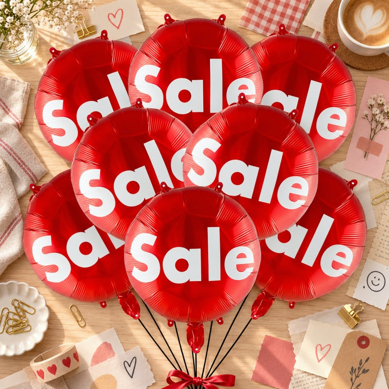 18-Inch SALE Round Foil Balloons – 50-Piece Pack