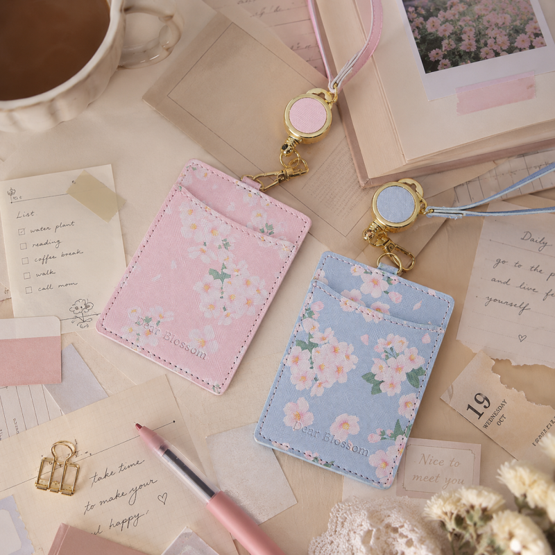Blossom Print Lanyard Card Holder