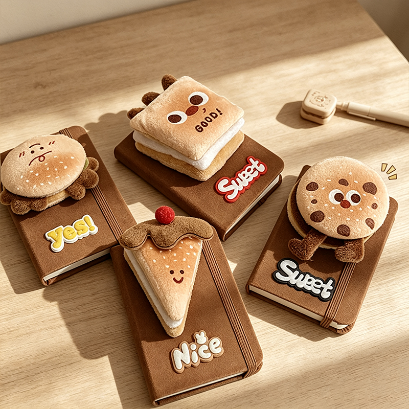 Snack Character Plush Pocket Notebook