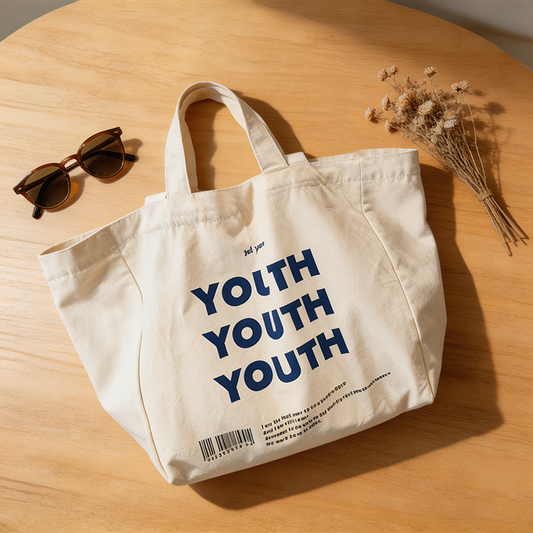 Typographic Canvas Tote Bag