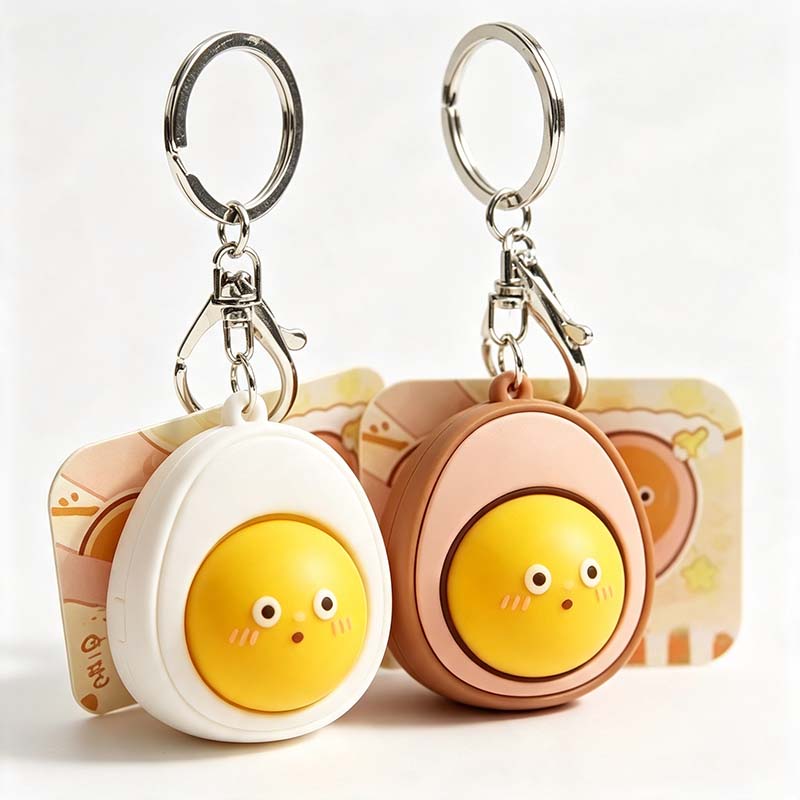 Fried Egg Squeeze Keychain