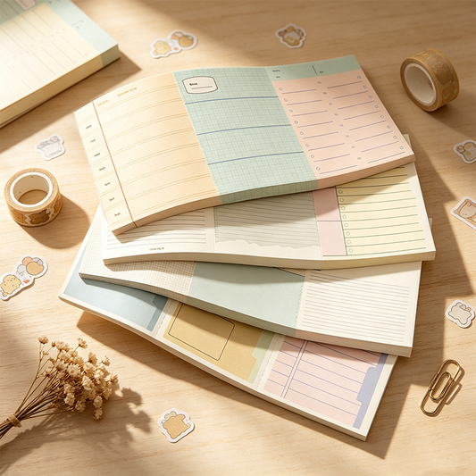 Pastel Three Section Memo Pad