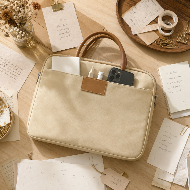 Faux PU Handheld Business Laptop Briefcase