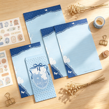 Blue Rose Island Letter & Envelope Set