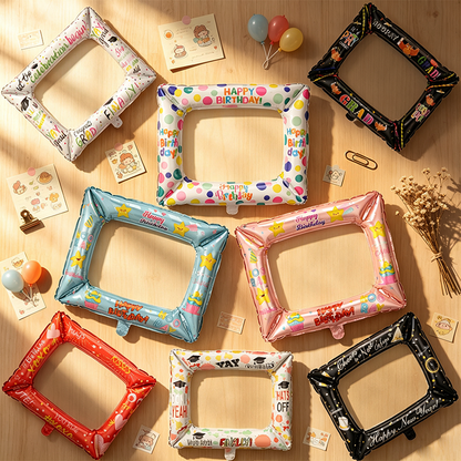 Celebration Photo Booth Frame Foil Balloons – 50-Piece Pack