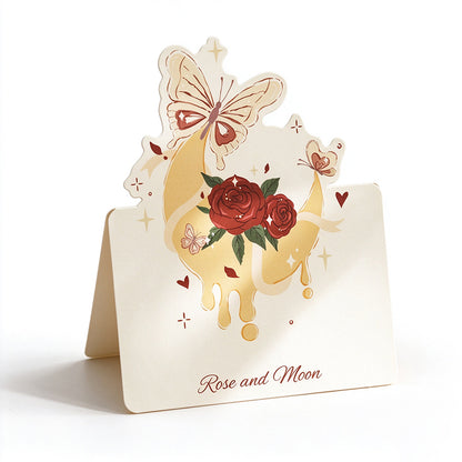 Die-Cut Rose Mini Greeting Cards - Pack of 10