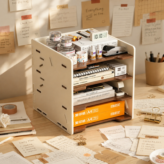 Multi-Layer Adjustable Desktop Storage Box