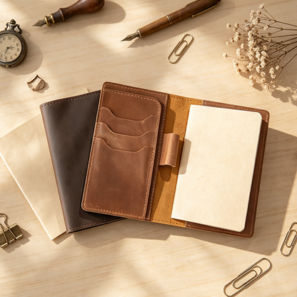 Top-Grain Cowhide Leather Travel Journal Notebook