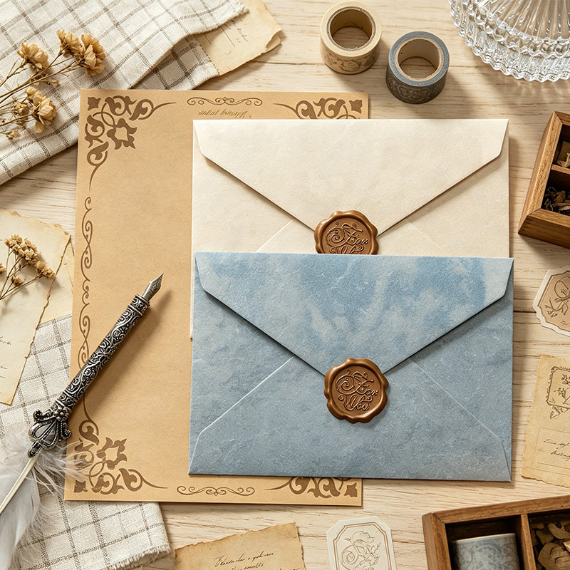 Vintage Paper Envelope Wax Seal Set