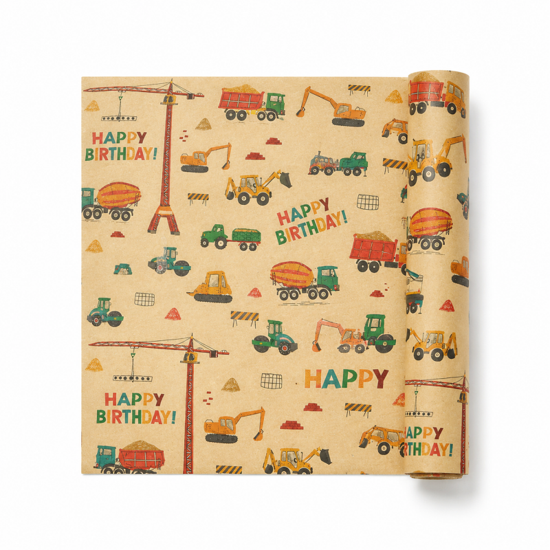 Vehicle Birthday Gift Wrapping Paper