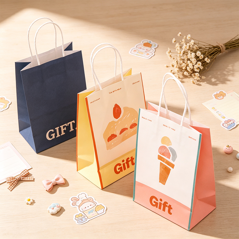 Illustrated Rope Handle Paper Gift Bag