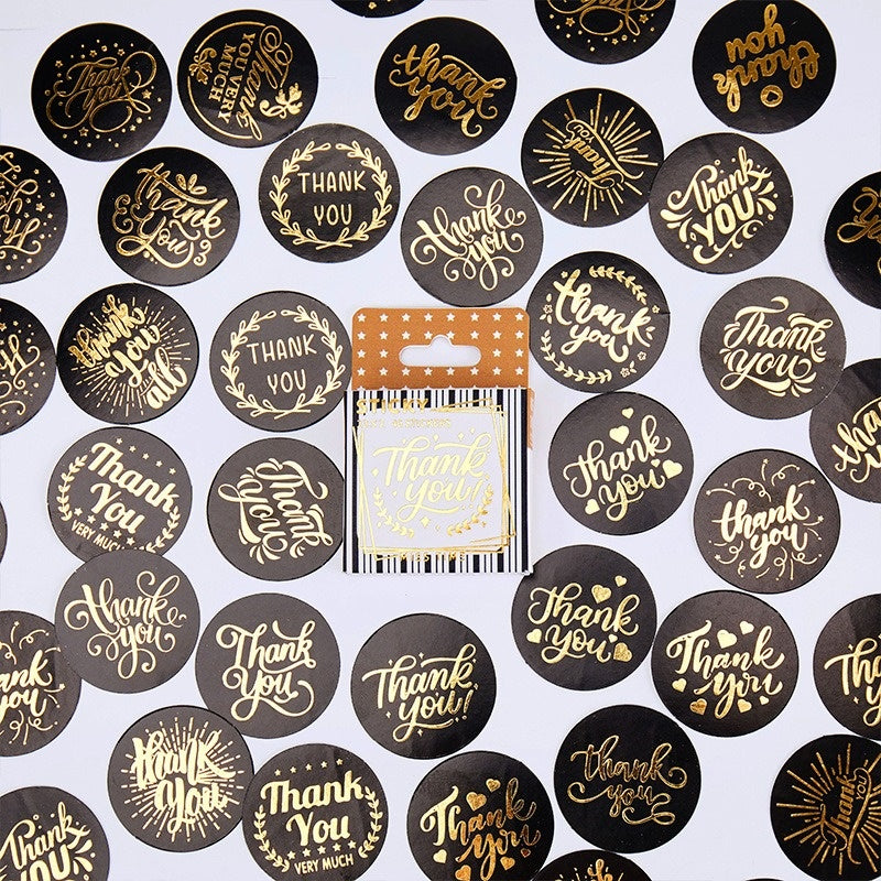 Vintage Foil Thank You Sticker