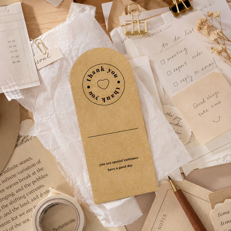 Kraft Botanical Thank You Tags Sticker