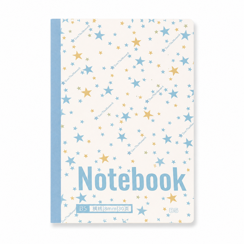 4 Pastel Star Pattern Large Notebook