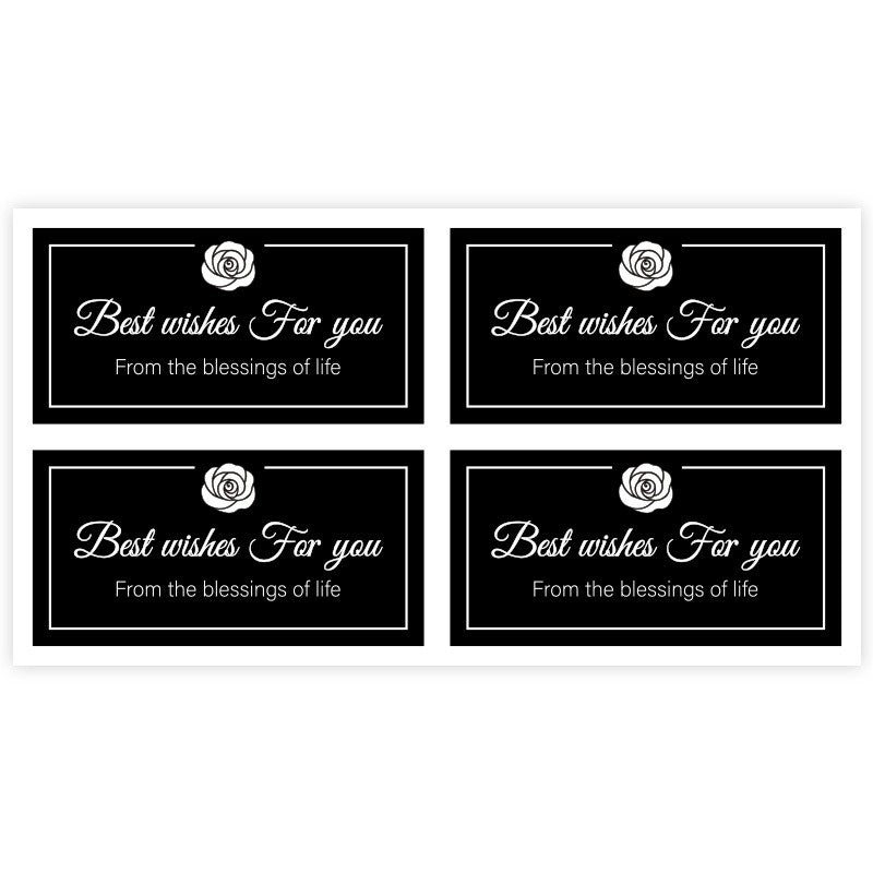 Black Floral Thank You Stickers