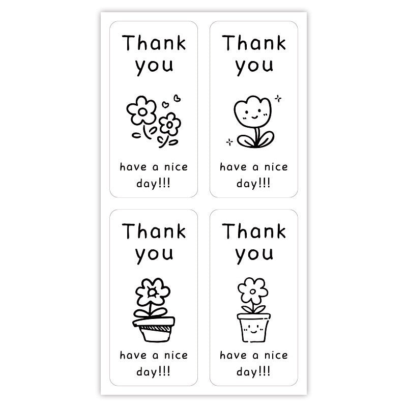 Cute Thank You Package Tag Sticker