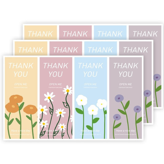 Pastel Flower Thank You Tag Stickers