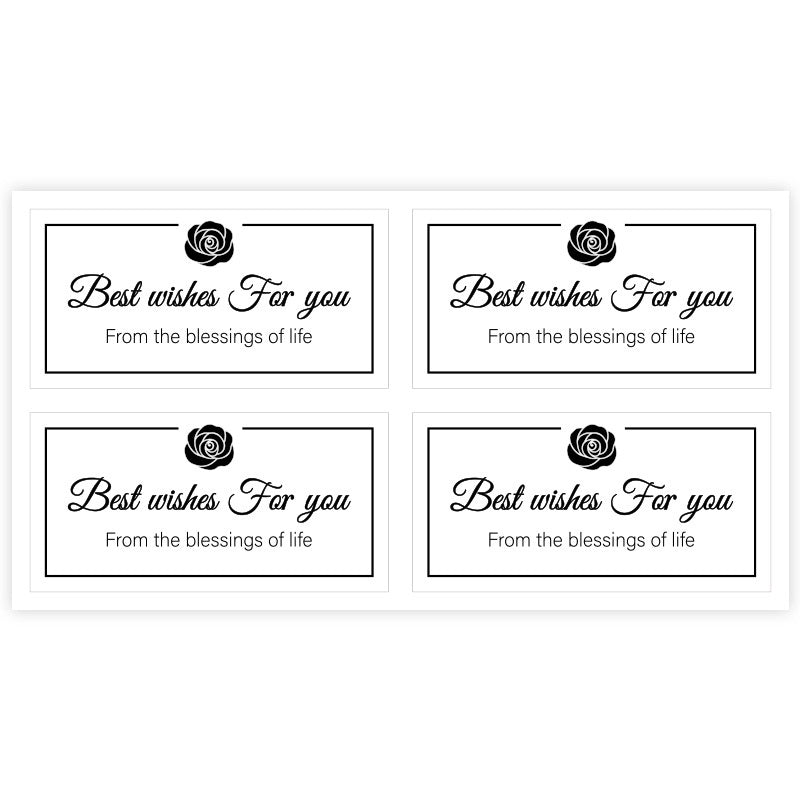 Black Floral Thank You Stickers