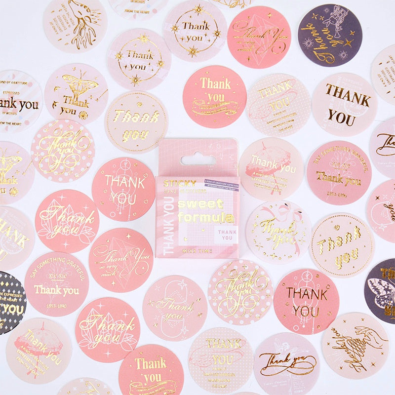 Vintage Foil Thank You Sticker
