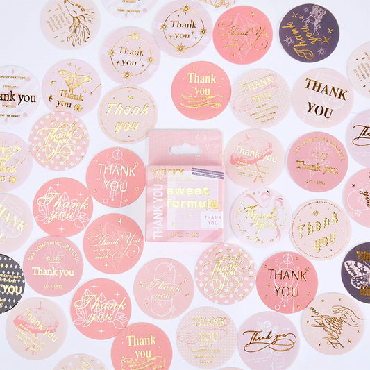 Vintage Foil Thank You Sticker