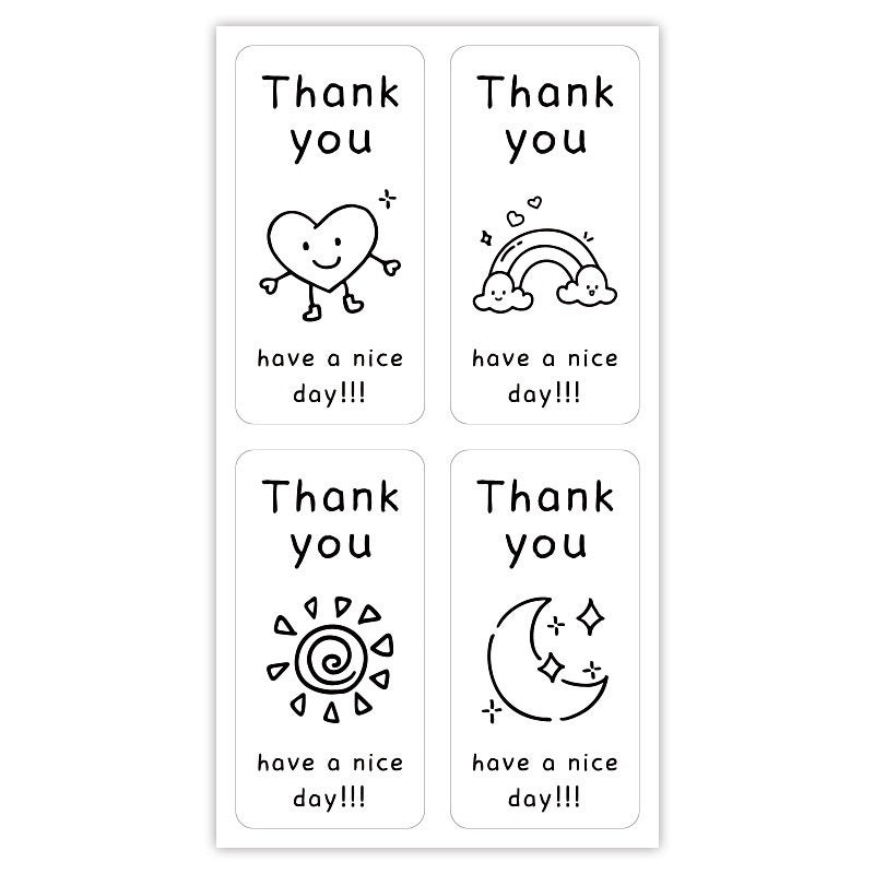 Cute Thank You Package Tag Sticker