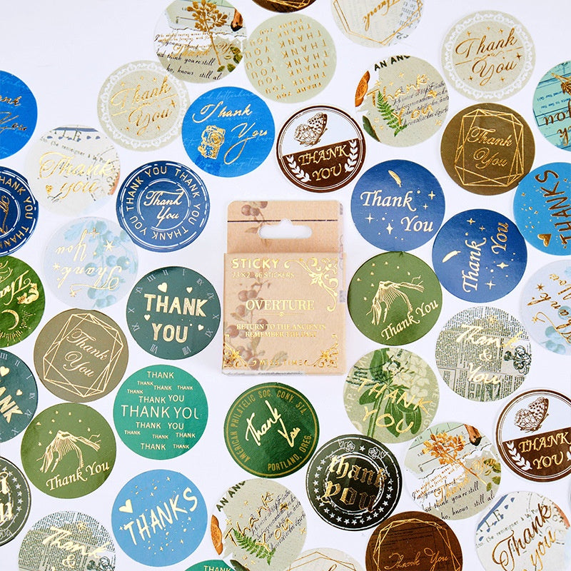 Vintage Foil Thank You Sticker