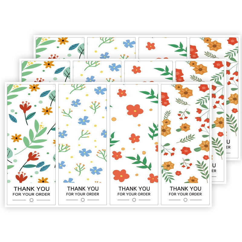 Pastel Flower Thank You Tag Stickers