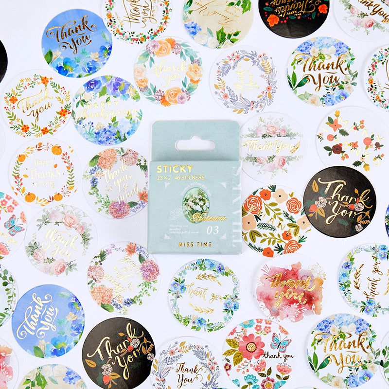 Vintage Foil Thank You Sticker