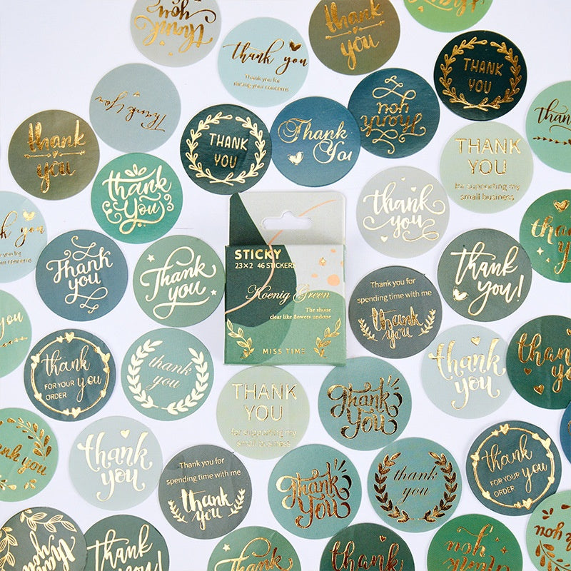 Vintage Foil Thank You Sticker