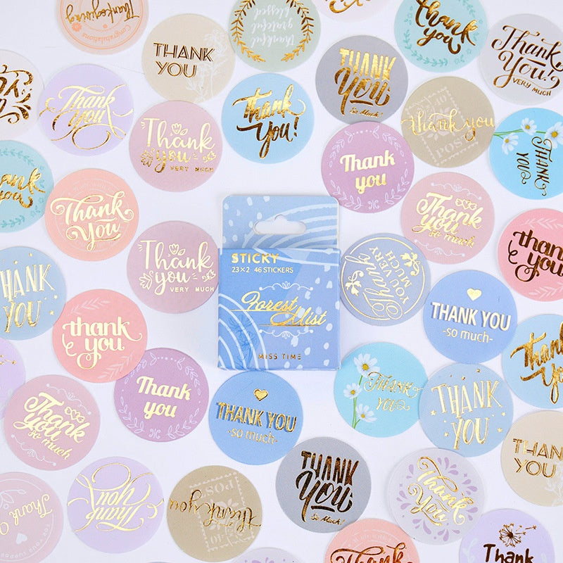 Vintage Foil Thank You Sticker