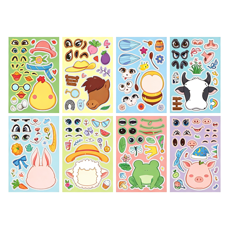 Holographic Hawaii Make A Face Stickers