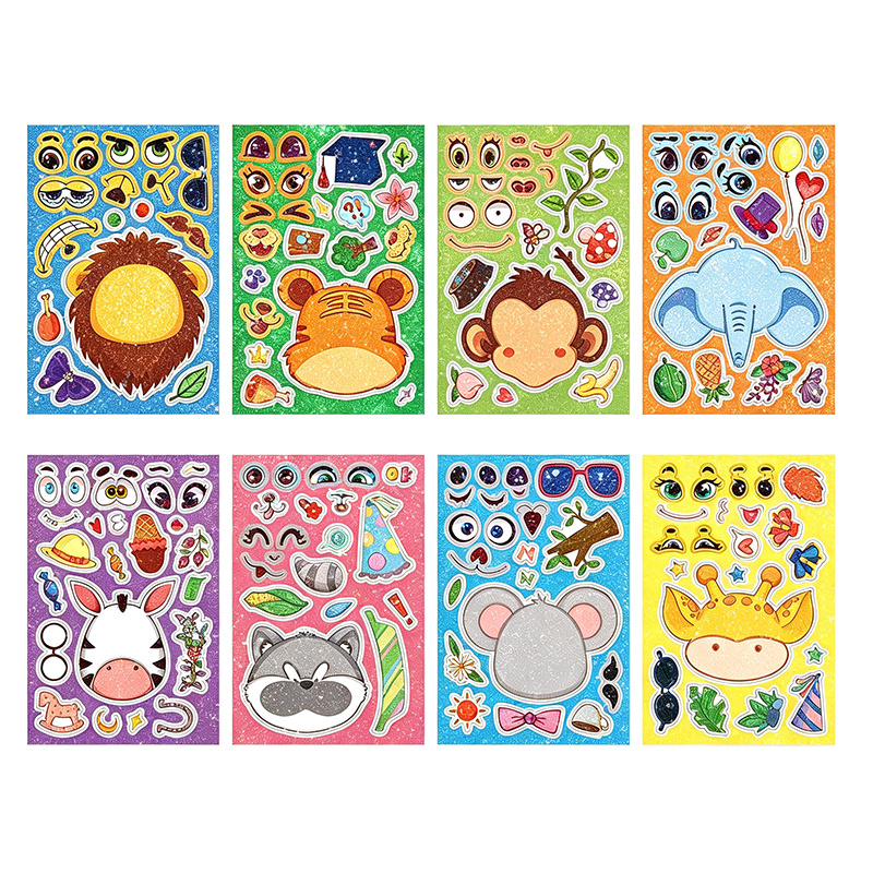Holographic Hawaii Make A Face Stickers