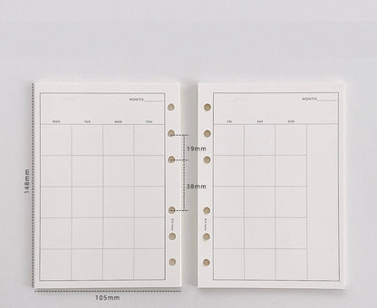 A6 Planner Binder Refill Paper