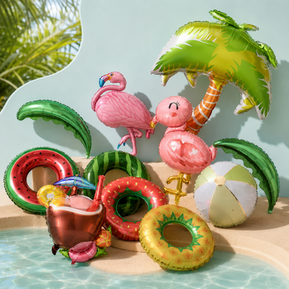 Tropical Summer Foil Balloon Collection – Pack of 50