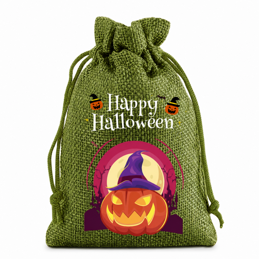 5 Green Series Halloween Candy Gift Packaging Drawstring Bags