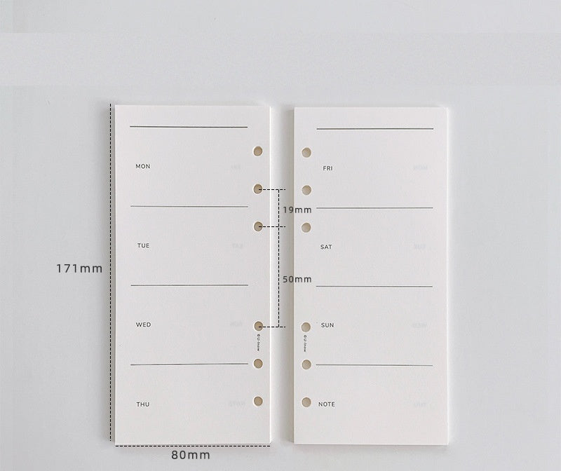 A6 Planner Binder Refill Paper