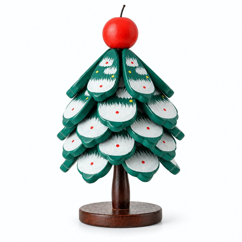 Painted Christmas Tree Shaped Wooden Hot Pad Set
