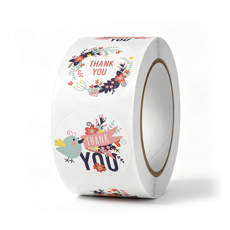 Positive Floral Seal Sticker Roll