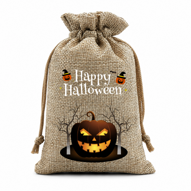 5 Khaki Series Halloween Candy Gift Packaging Drawstring Bags