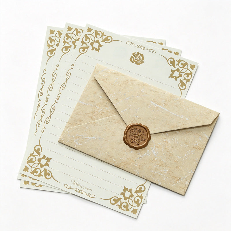 Vintage Paper Envelope Wax Seal Set