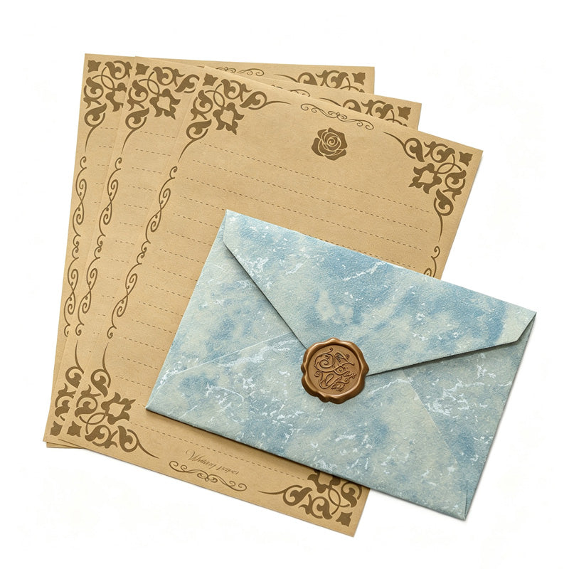 Vintage Paper Envelope Wax Seal Set