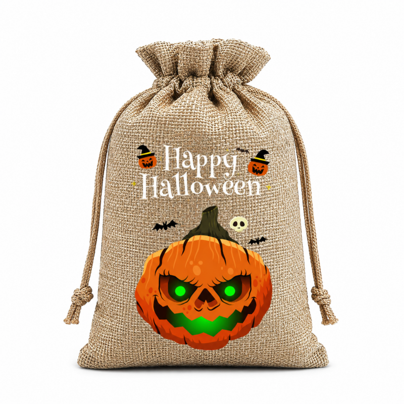 5 Khaki Series Halloween Candy Gift Packaging Drawstring Bags